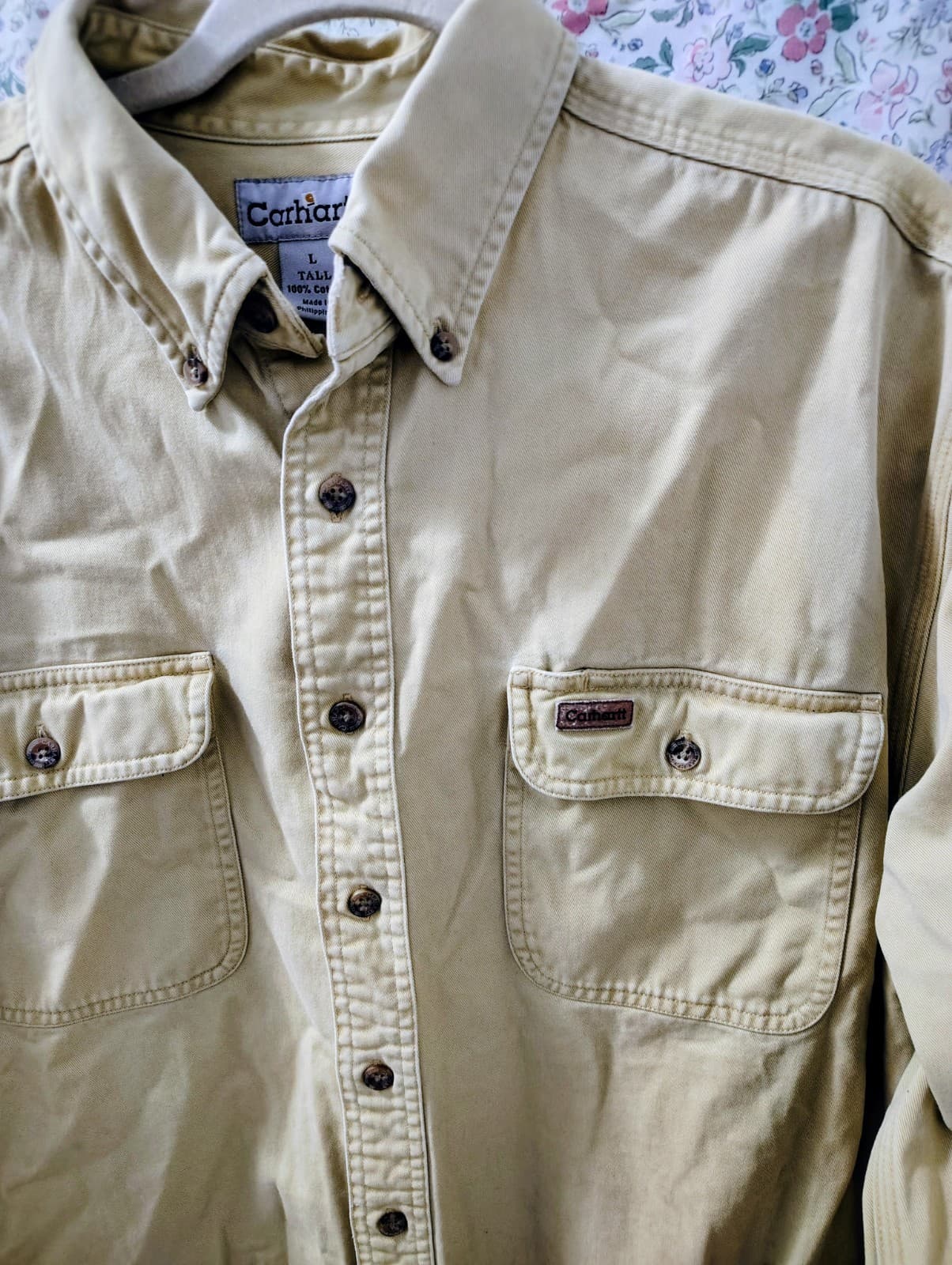 Carhartt Heavy Duty Construction Long Sleeve Shirt Beige - Thumbnail 2