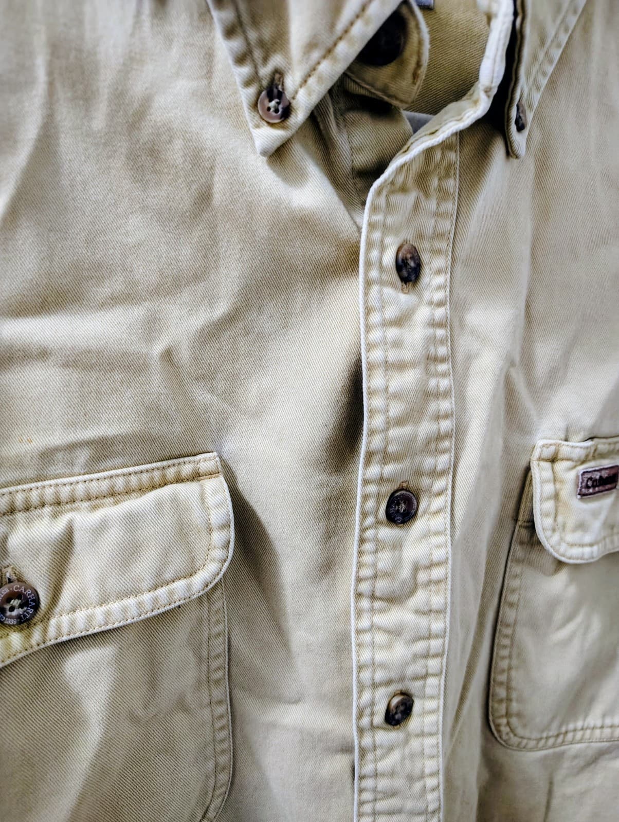 Carhartt Heavy Duty Construction Long Sleeve Shirt Beige - Thumbnail 6