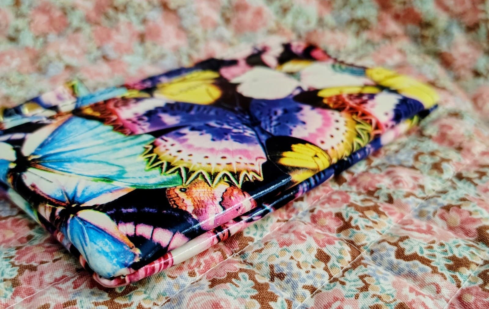 Lodis Patent leather coin pouch Wallet Butterfly Floral - Thumbnail 5