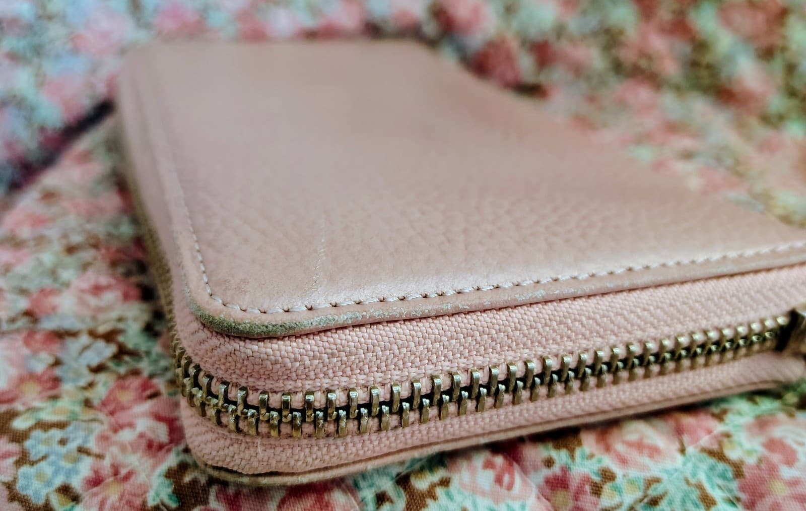 Rene Beige Leather Wallet - Thumbnail 5