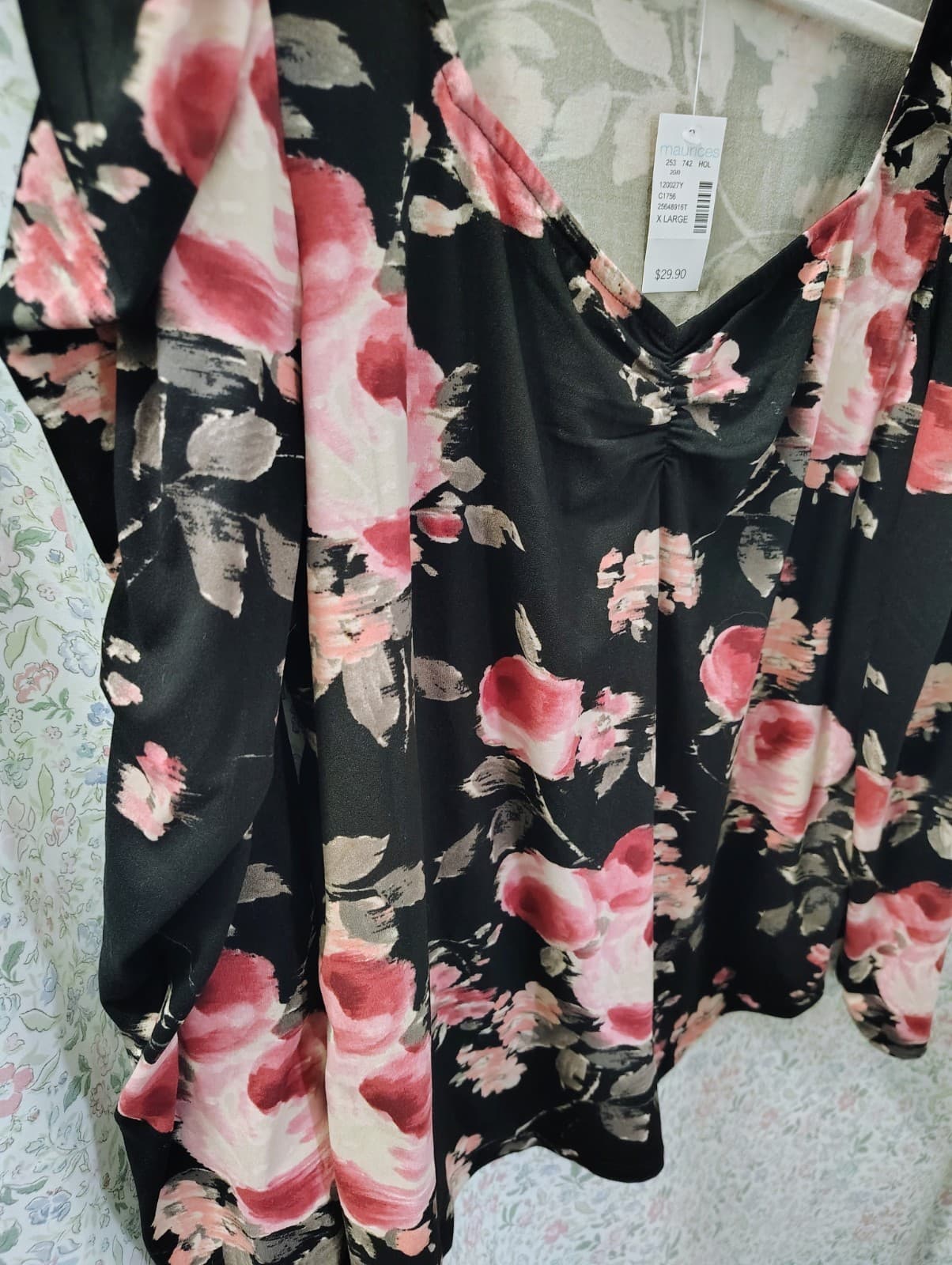 Maurices NWT Black Floral Top - Thumbnail 2