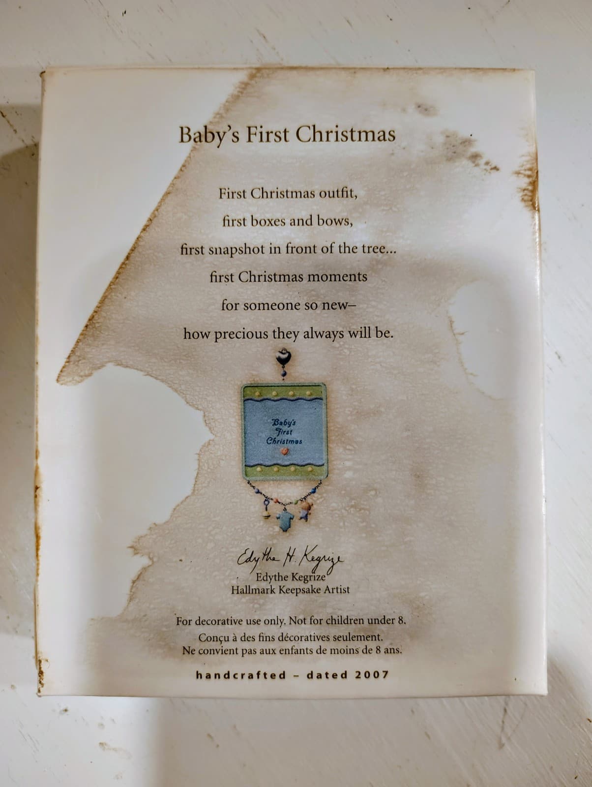 Hallmark Keepsake Ornament, Baby's 1st Christmas 2007, NWT, NIB - Thumbnail 6