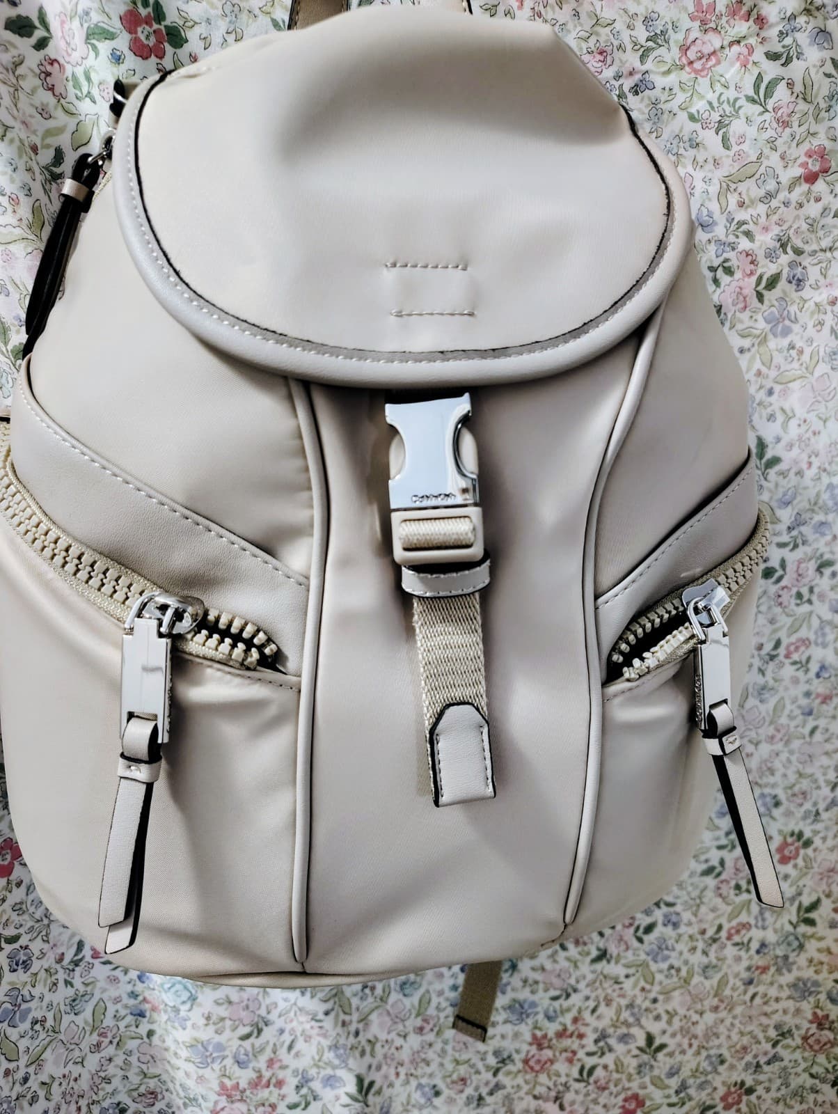 Calvin Klein Shay Nylon Front Buckle Zip Around Backpack NWT $178