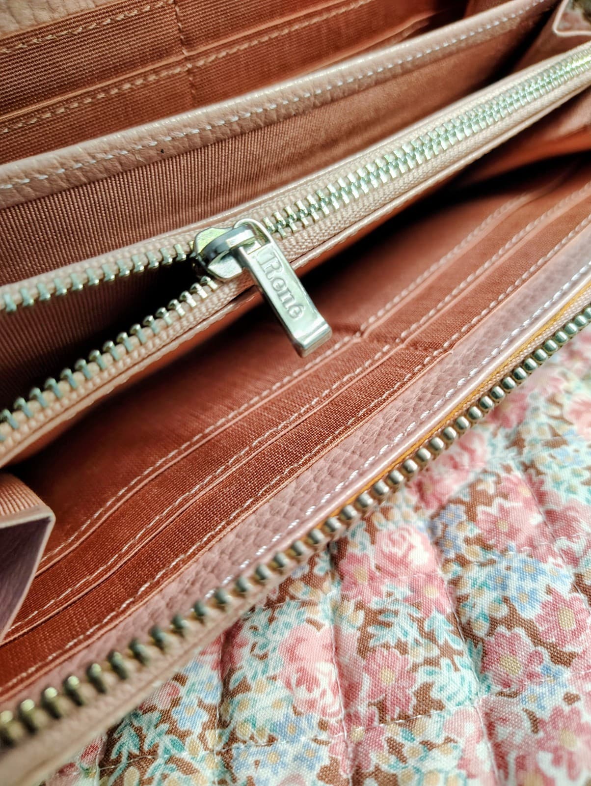 Rene Beige Leather Wallet - Thumbnail 8