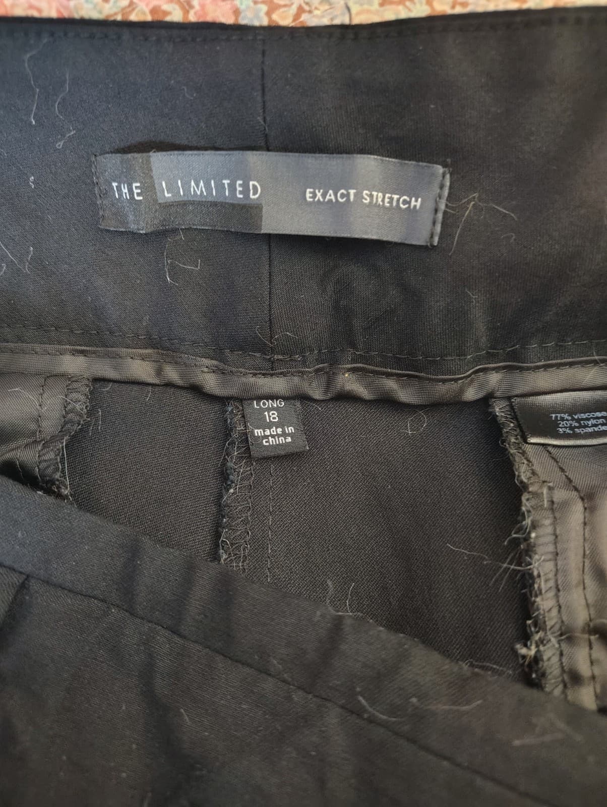 The Limited Woman Pull On Pants Womens Sz 18 W Black Stretch - Thumbnail 5