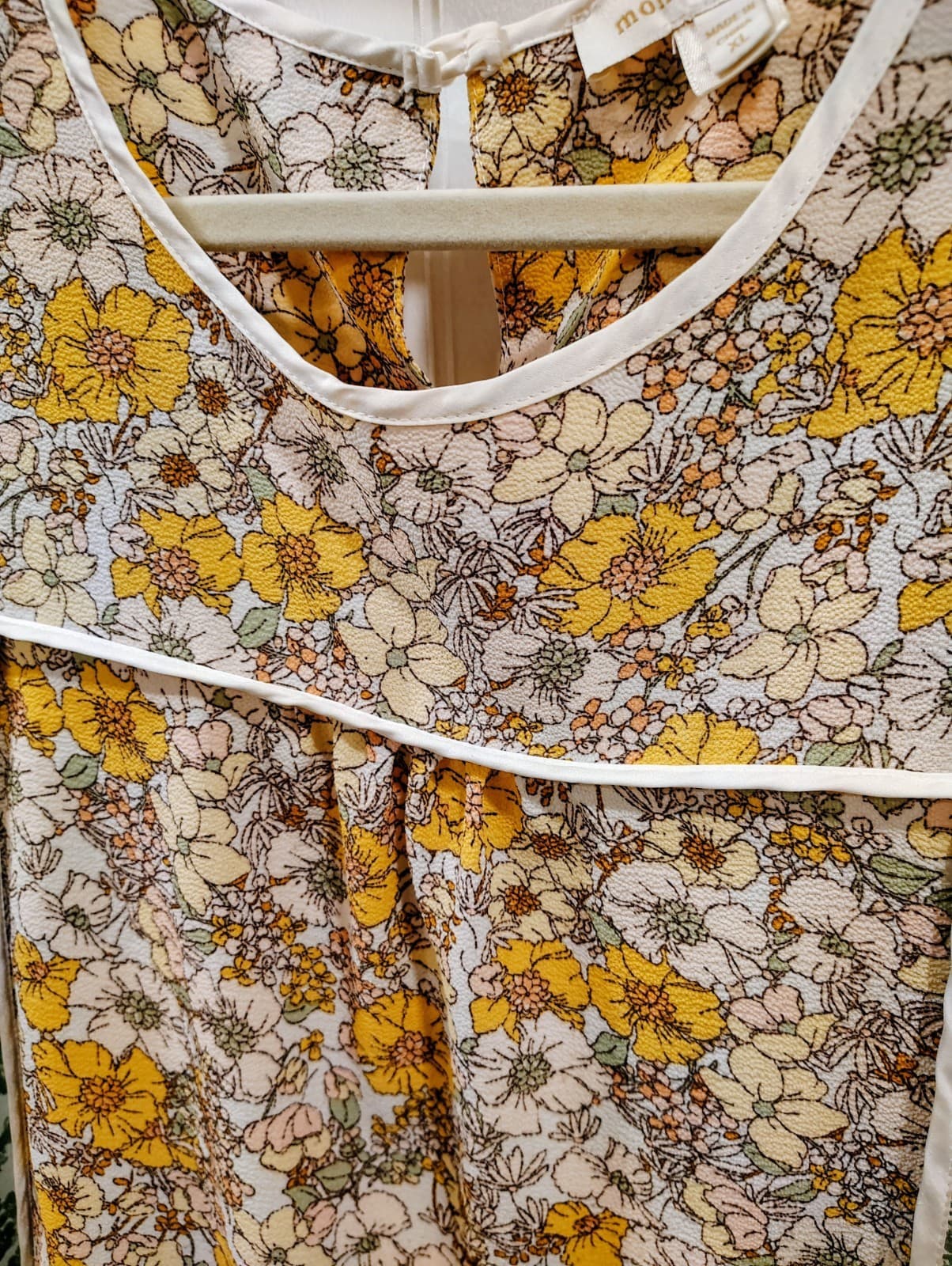 Monteau Los Angeles Baby Doll Ruffled Patchwork Blouse, Women's XL EUC - Thumbnail 4