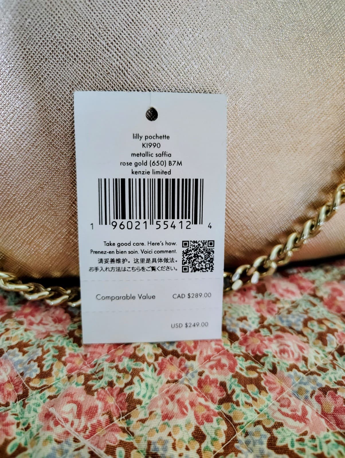 Kate Spade Kenzie Limited Edition metallic pochette in rose gold NWT $249 - Thumbnail 10