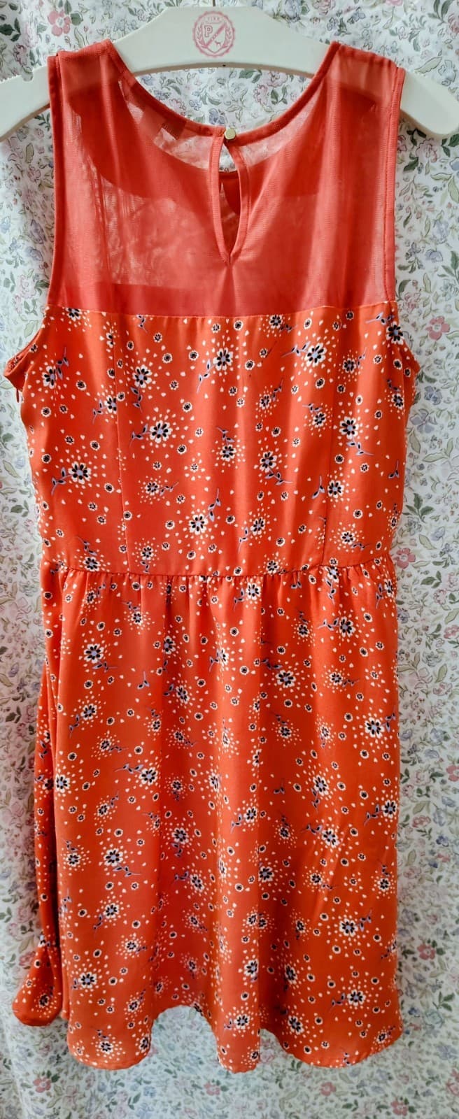 Lauren Conrad dress featuring a peter pan collar, Coral, Floral, NWOT - Thumbnail 6