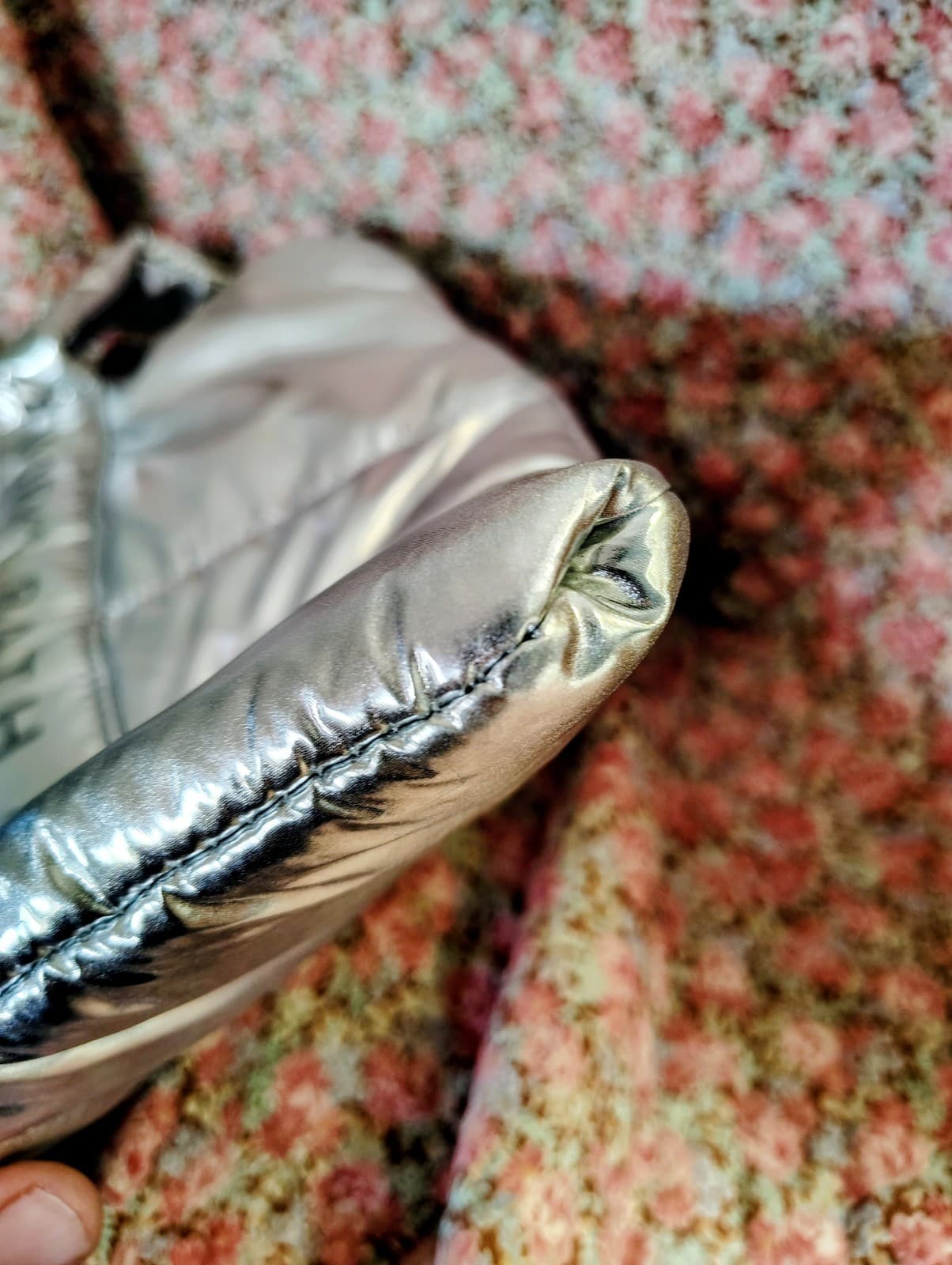 Bath And Body Works Puffy Tote Silver Metallic Bag New Logo NWOT - Thumbnail 10
