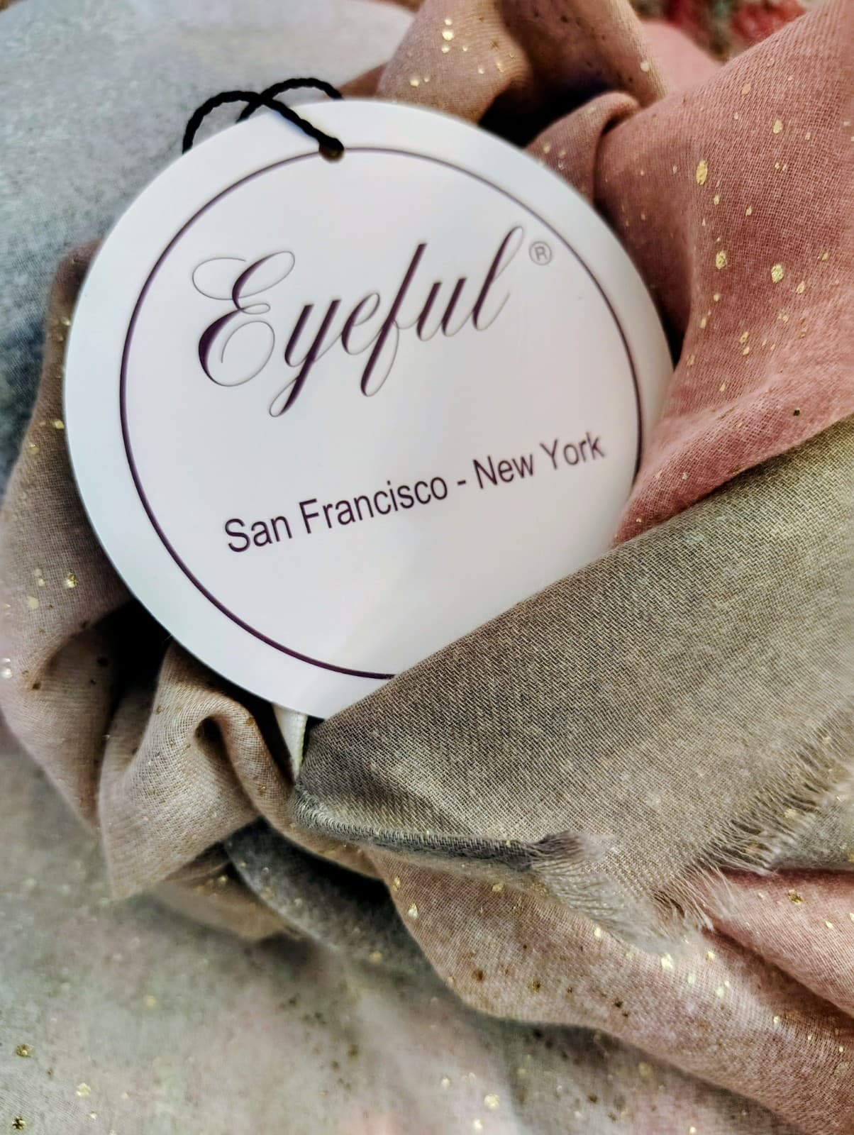 Eyeful Glittery Scarf NWT Pink Gray - Thumbnail 7
