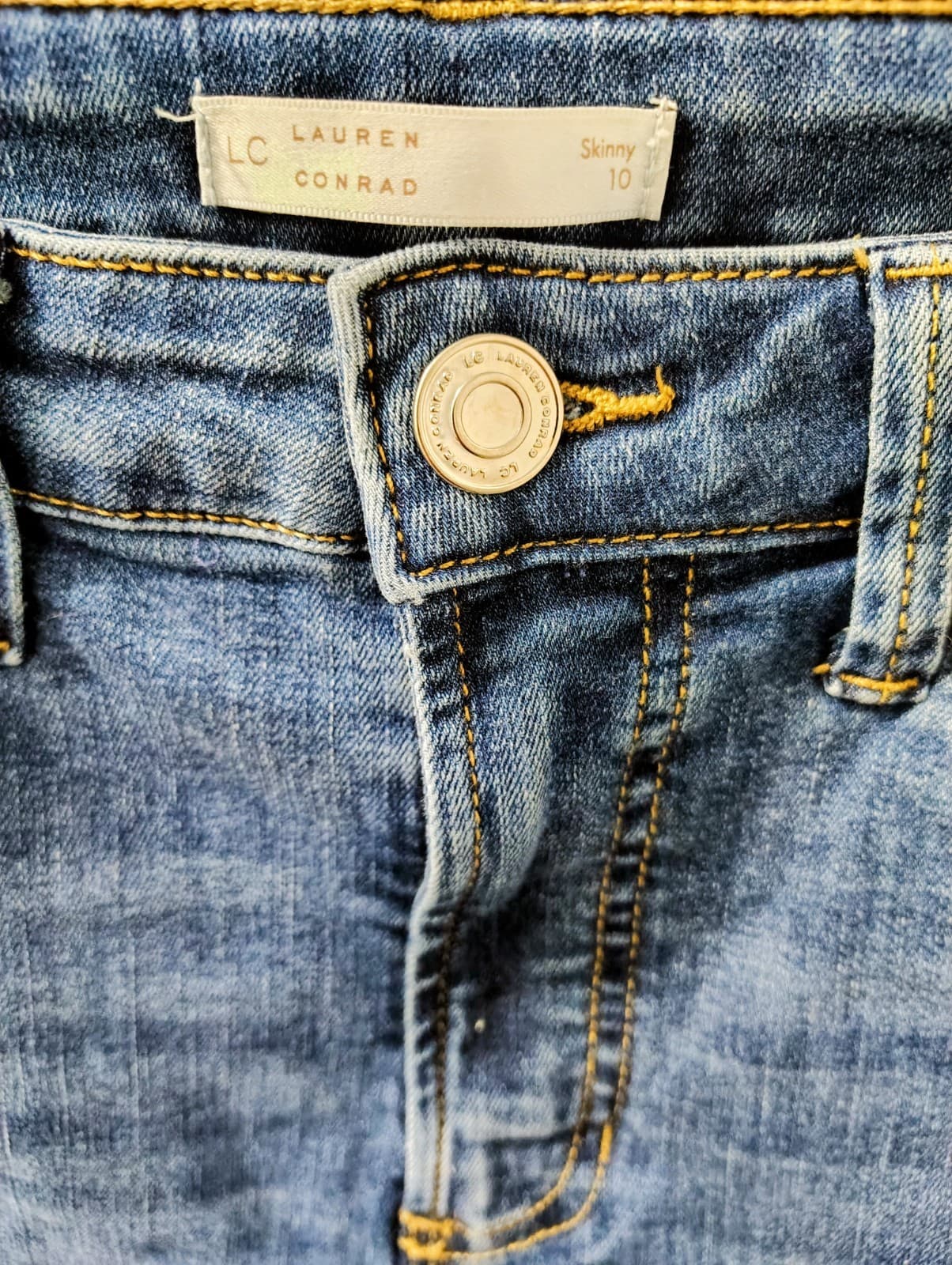 Lauren Conrad Women's High Rise Skinny Ankle Jeans, Size 10, Blue Wash Stretchy - Thumbnail 2