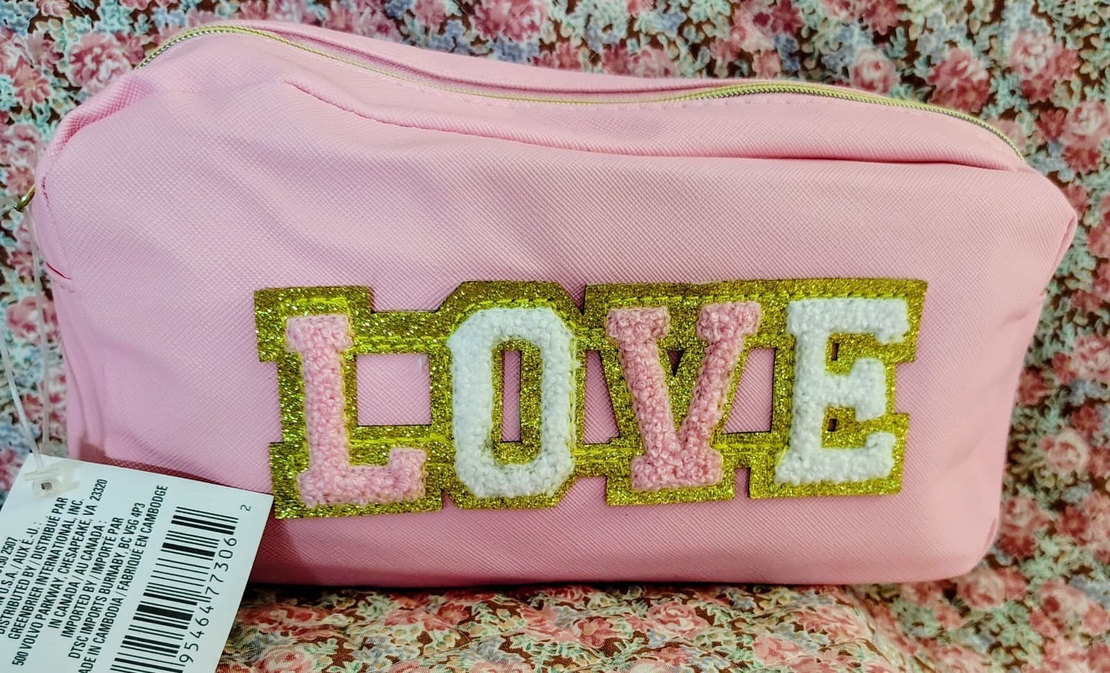 NWT Pink Makeup LOVE Applique