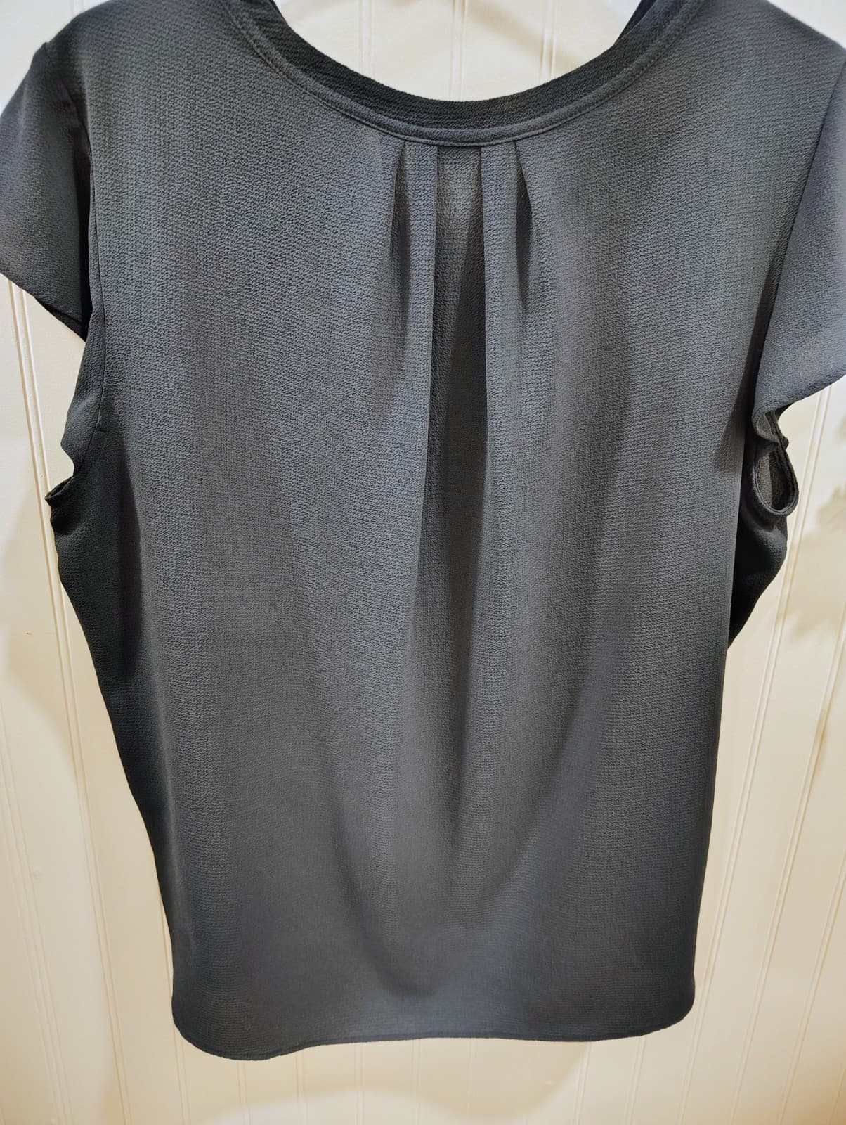 Calvin Klein Navy Blue Blouse EUC XL V Neck - Thumbnail 8
