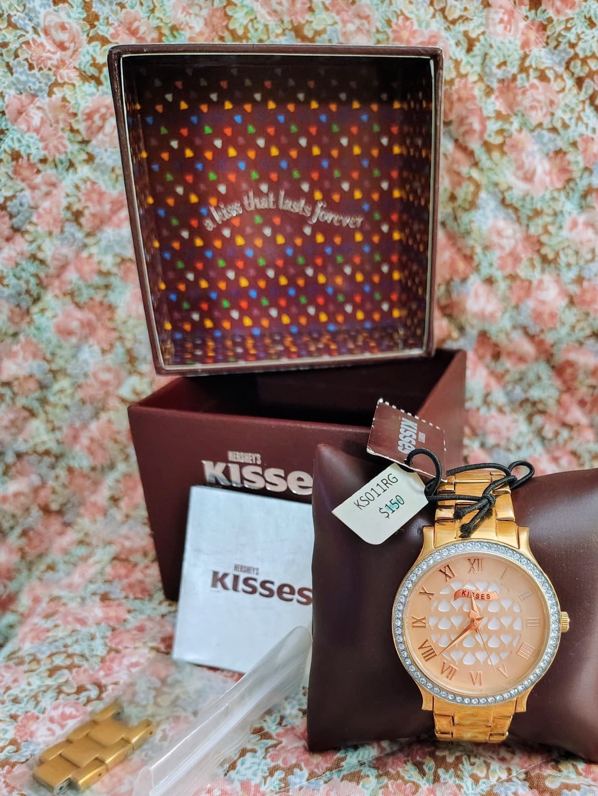 NWT NIB Hershey Kiss watch features a rose gold-toned band MSRP 150 - Thumbnail 2