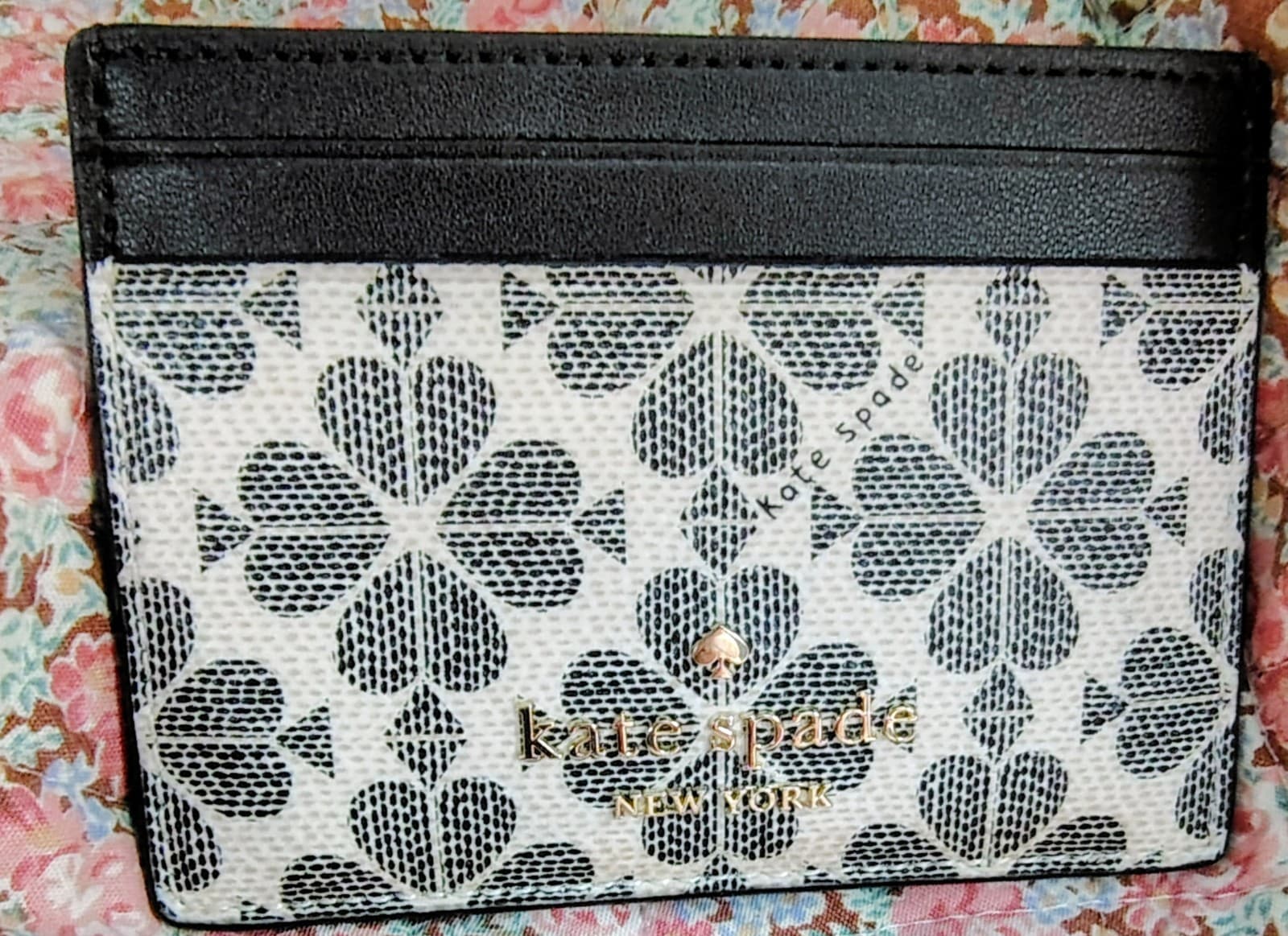 Kate Spade Signature Spade Flower Small Slim Card Holder Black NWOT $89 - Thumbnail 2