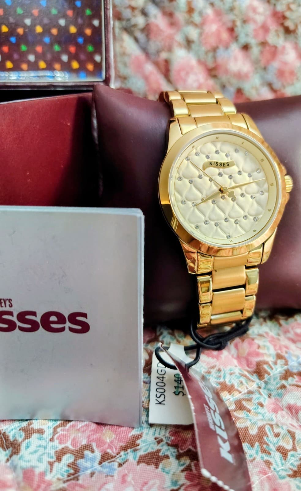 NWT NIB Hershey Kisses Silver Stainless Steel Watch MSRP 140
