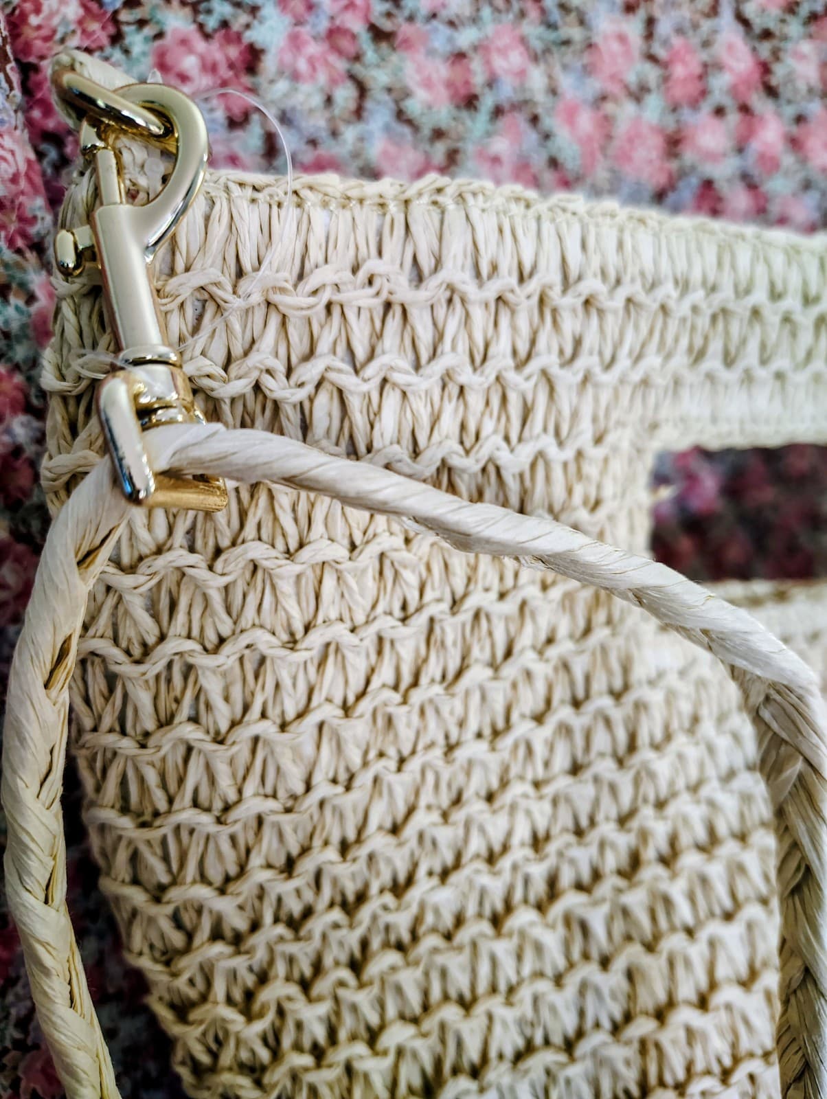 NWT Universal Thread brand tote bag beige woven straw - Thumbnail 8