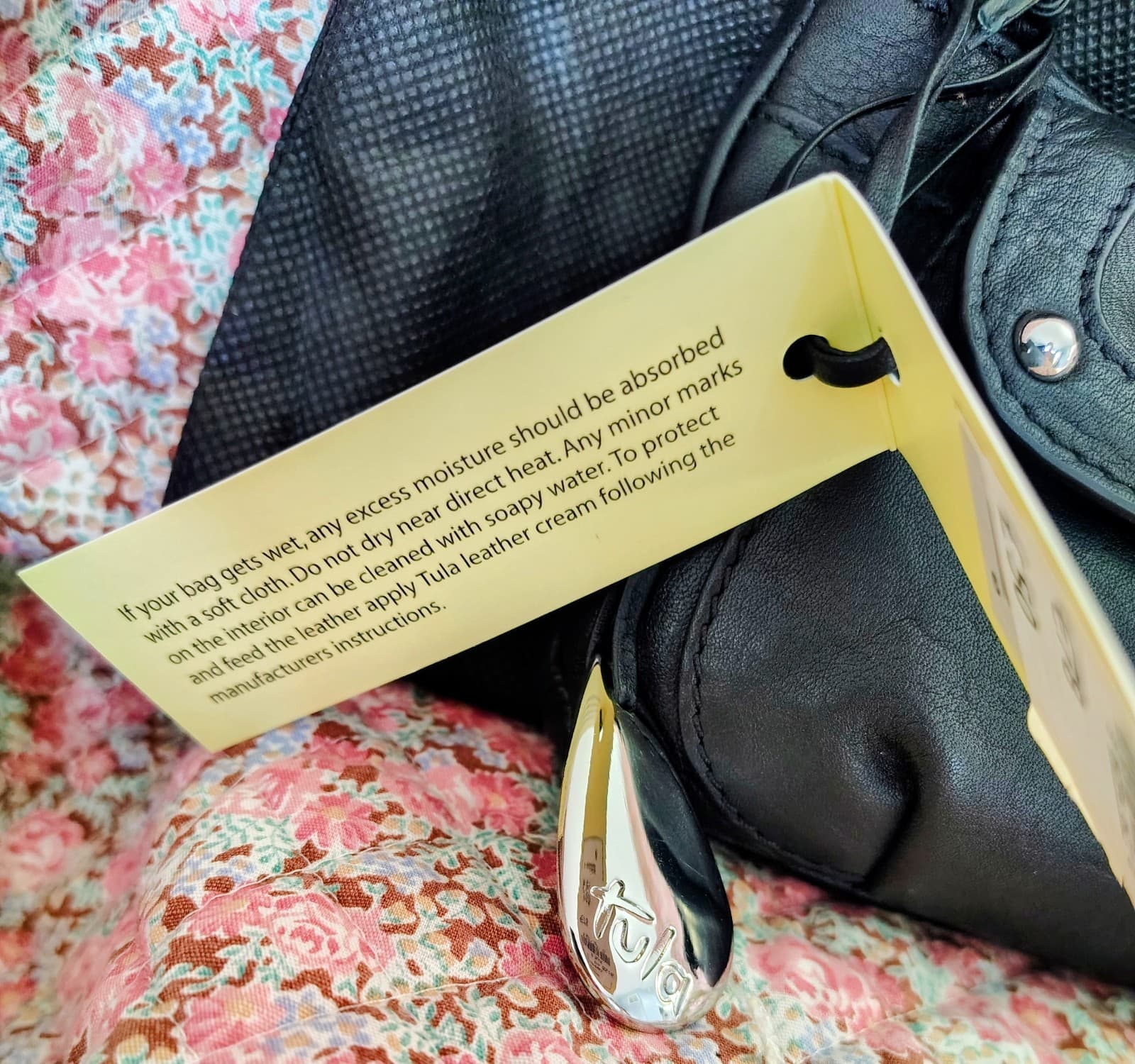 Tula 2020 black leather handbag, NWT And Dust Bag - Thumbnail 6