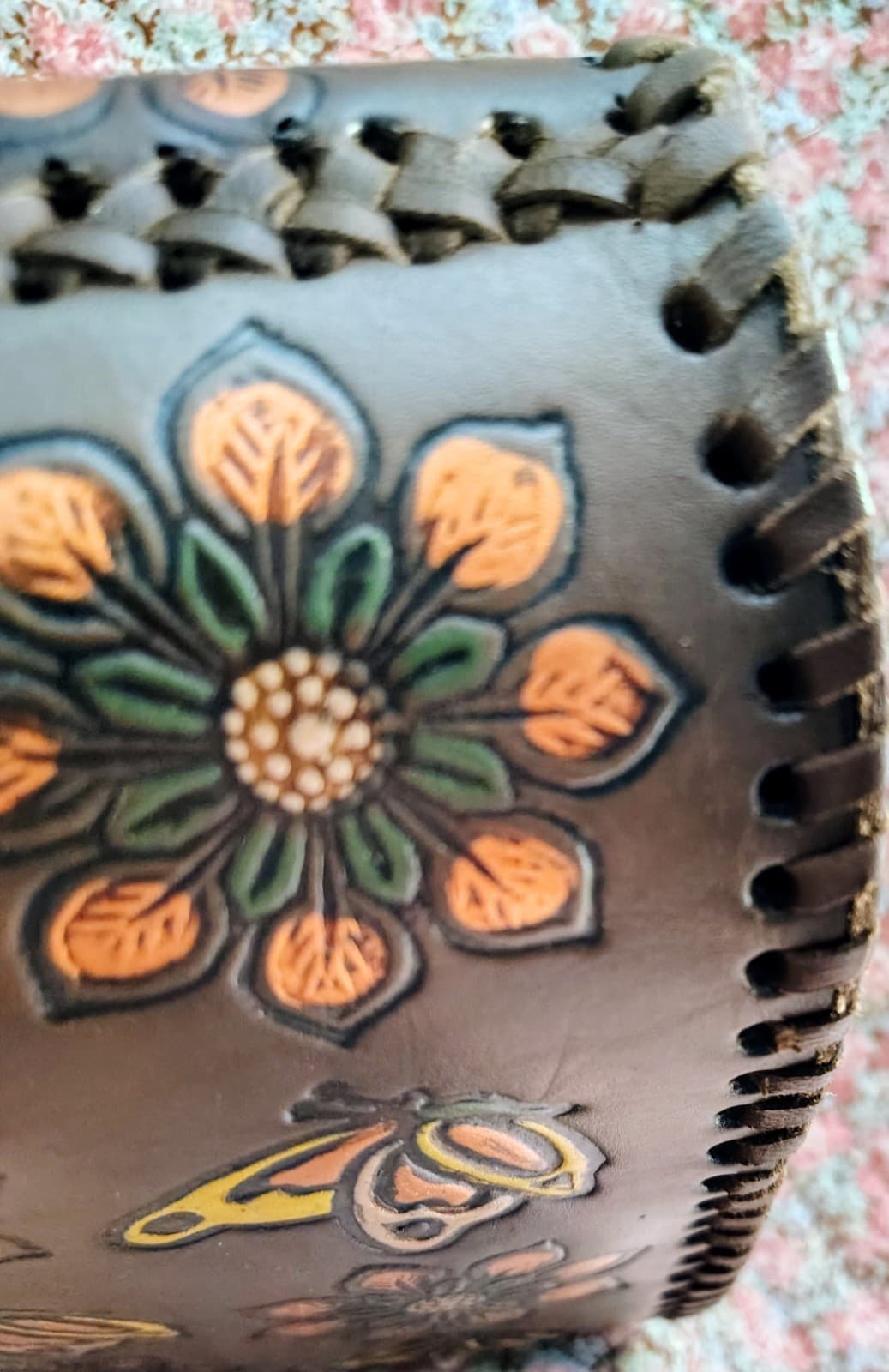Mexican Hand Tooled Leather Handbag NWOT - Thumbnail 8