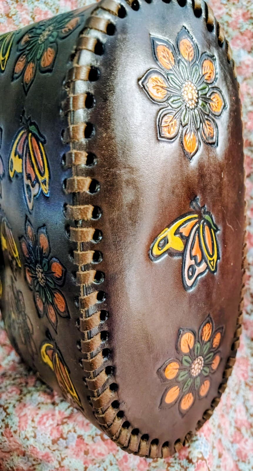 Mexican Hand Tooled Leather Handbag NWOT - Thumbnail 7