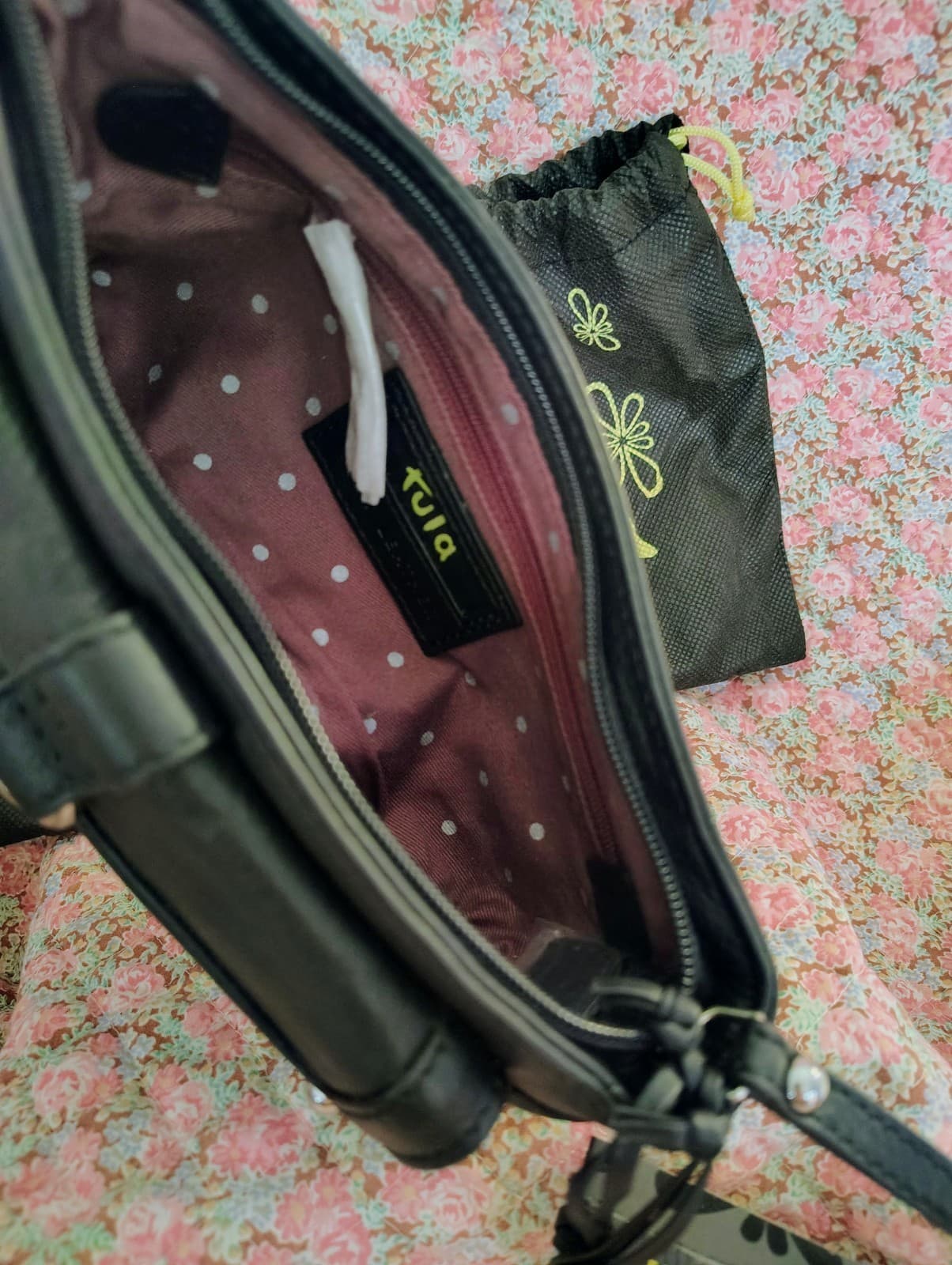 Tula 2020 black leather handbag, NWT And Dust Bag - Thumbnail 15