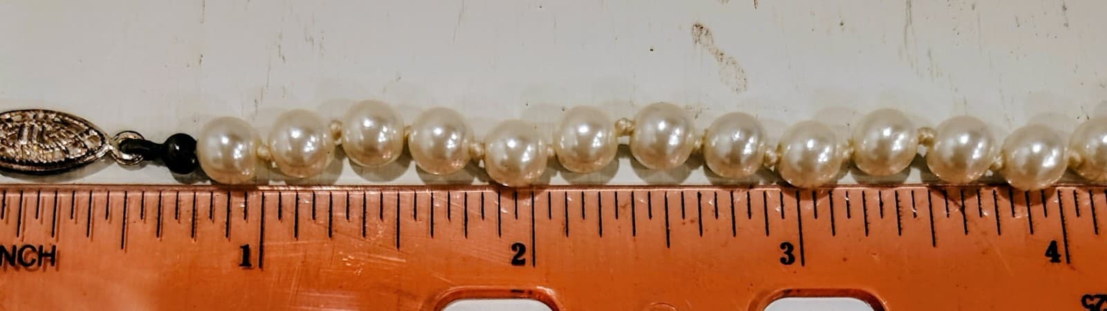 1950's Vintage Faux Pearl Necklace 16" - Thumbnail 7