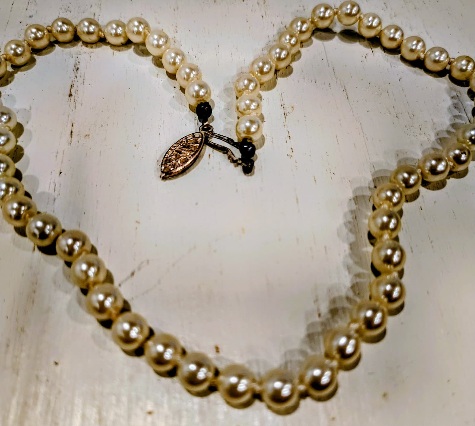 1950's Vintage Faux Pearl Necklace 16" - Thumbnail 5