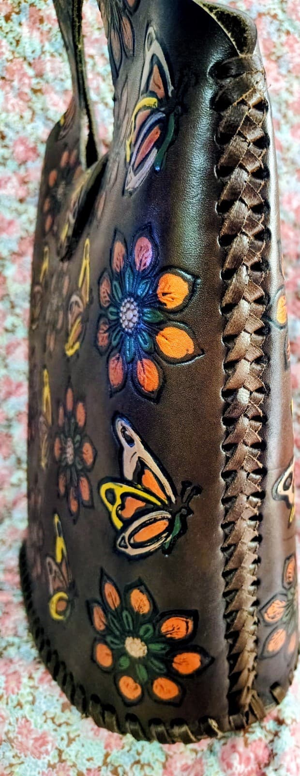Mexican Hand Tooled Leather Handbag NWOT - Thumbnail 5