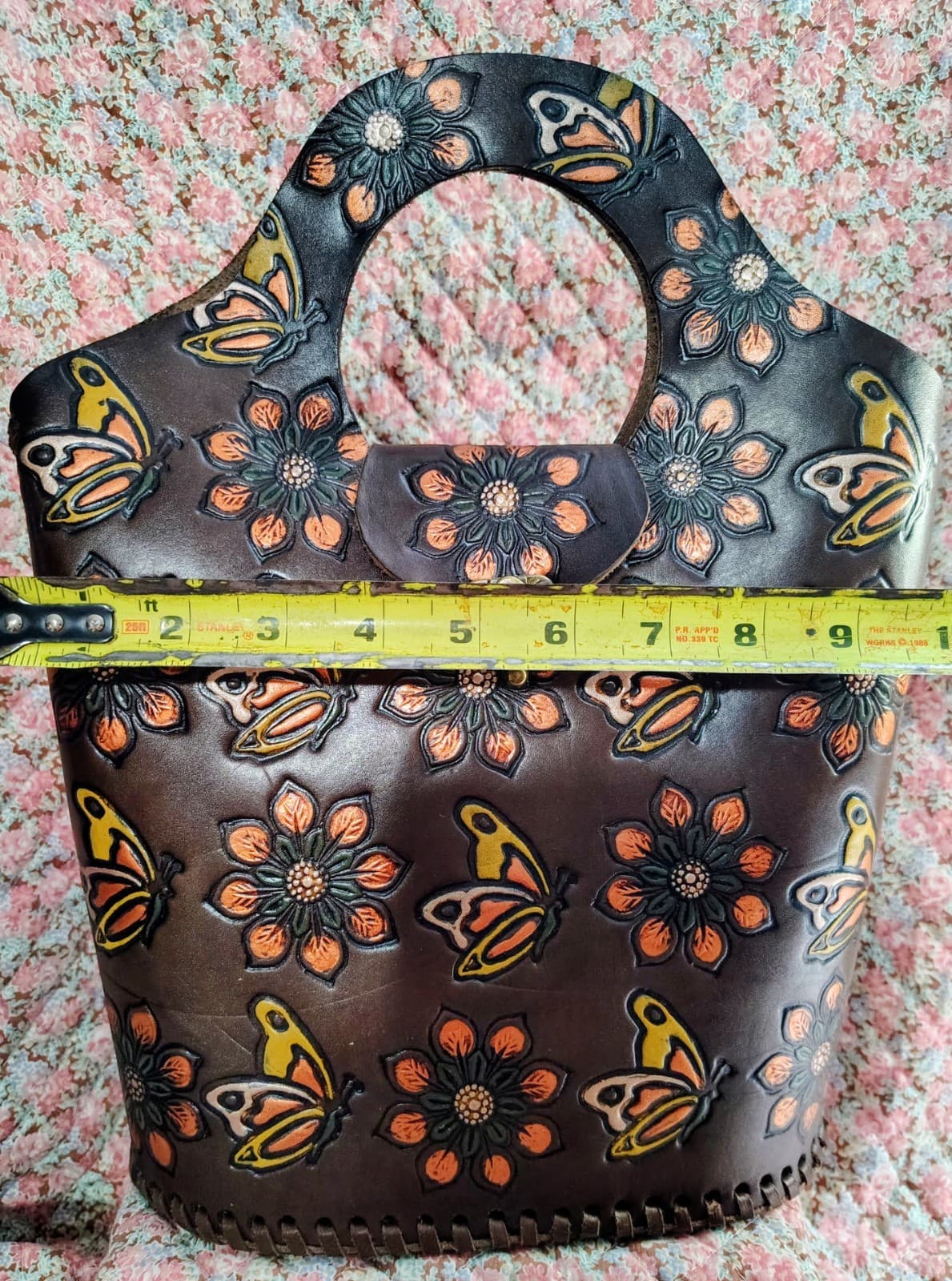 Mexican Hand Tooled Leather Handbag NWOT - Thumbnail 15