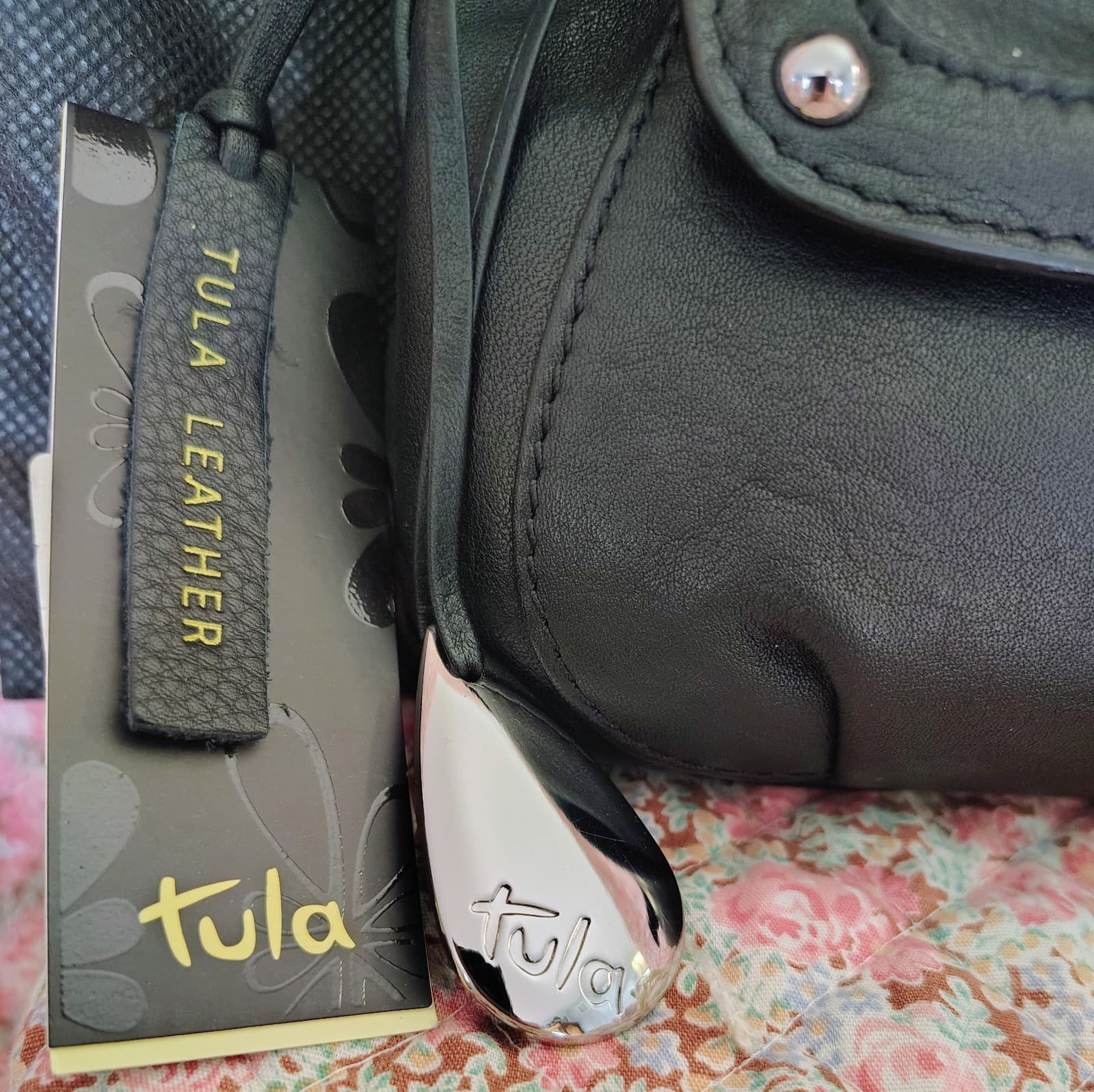 Tula 2020 black leather handbag, NWT And Dust Bag - Thumbnail 2