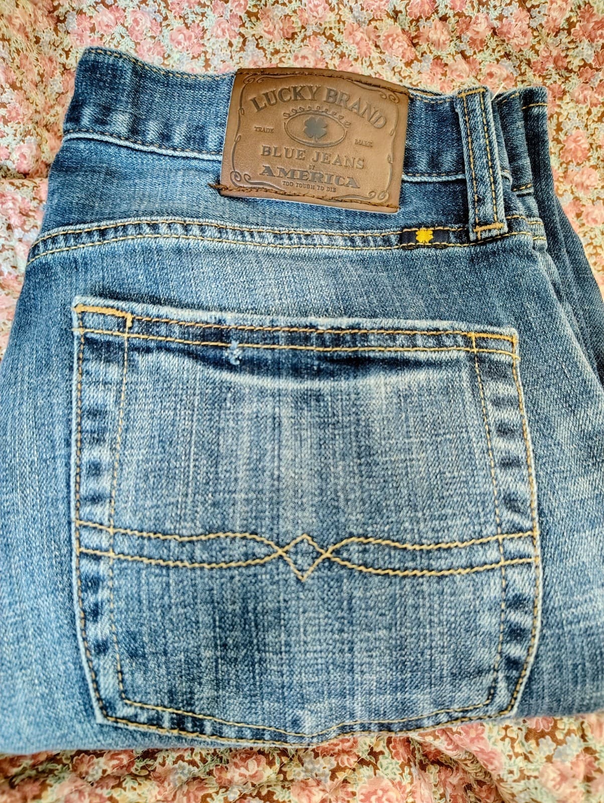 Lucky Brand Men's 361 Vintage Straight Light Wash Faded Denim Jeans W29 L34 - Thumbnail 9