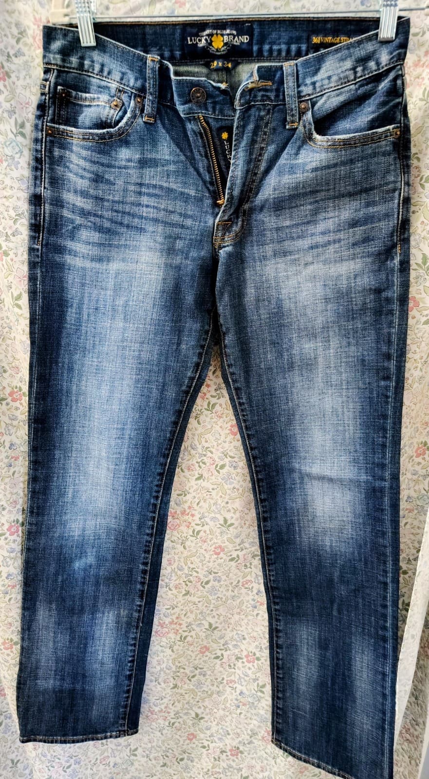 Lucky Brand Men's 361 Vintage Straight Light Wash Faded Denim Jeans W29 L34