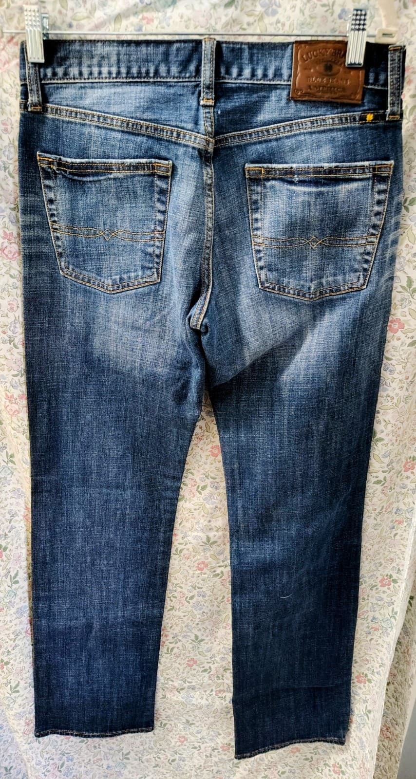 Lucky Brand Men's 361 Vintage Straight Light Wash Faded Denim Jeans W29 L34 - Thumbnail 8