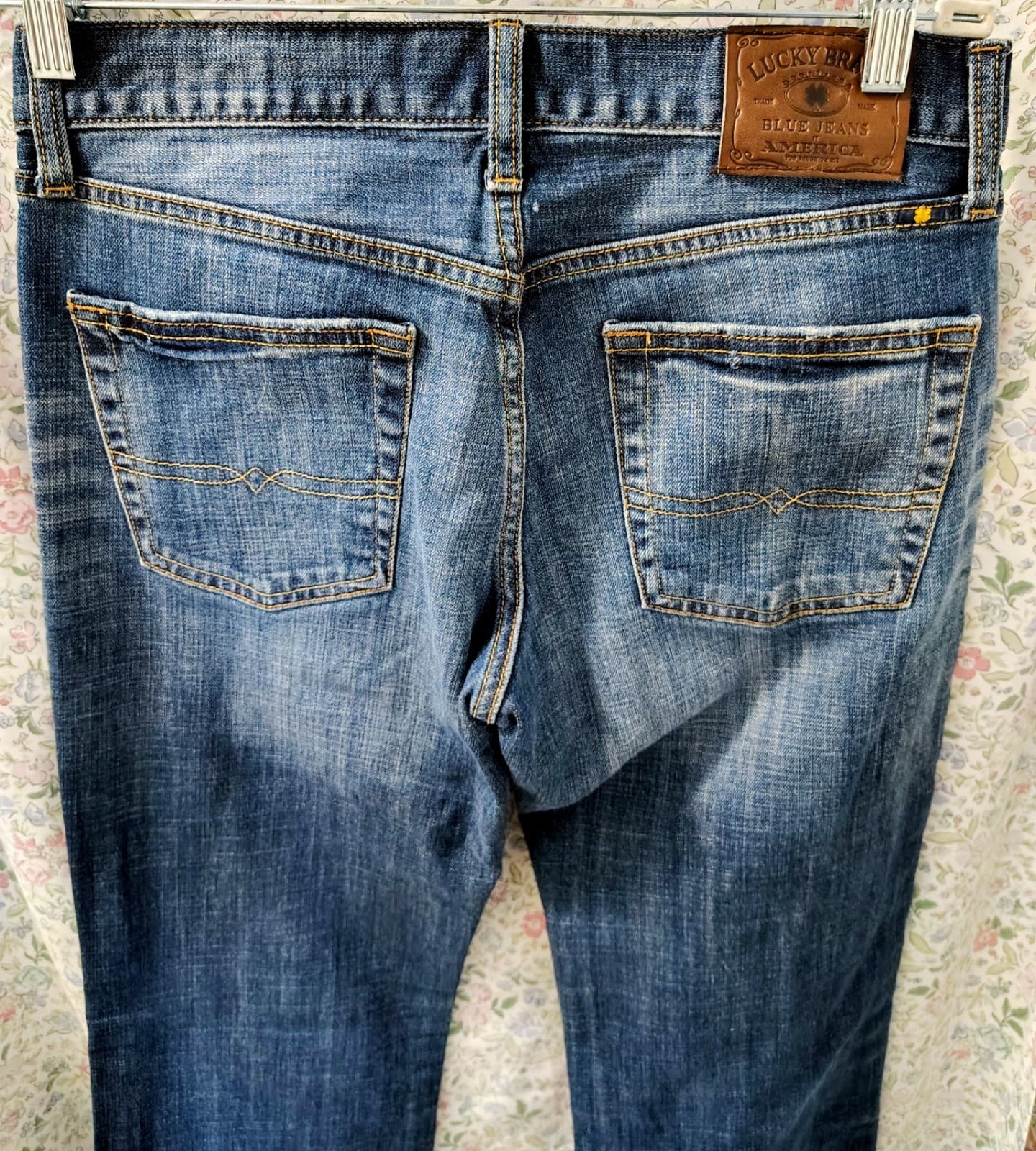 Lucky Brand Men's 361 Vintage Straight Light Wash Faded Denim Jeans W29 L34 - Thumbnail 6