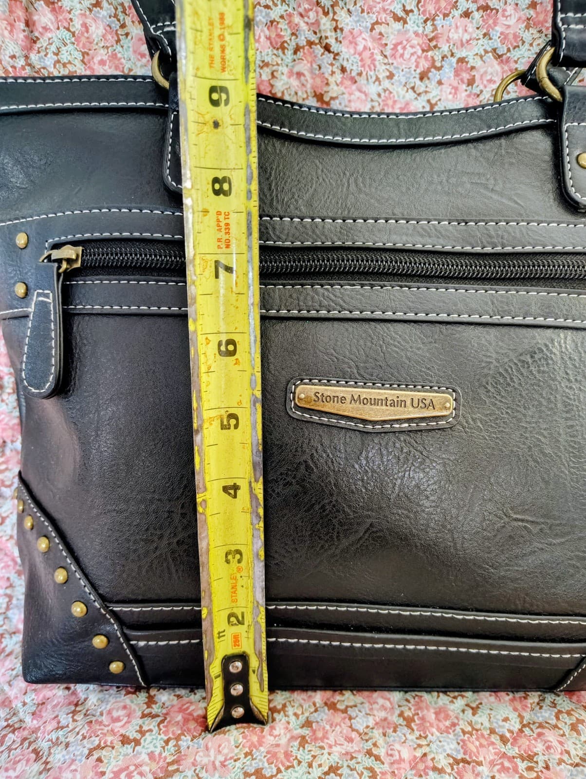 NWOT Stone Mountain Black Faux Leather Bag - Thumbnail 10