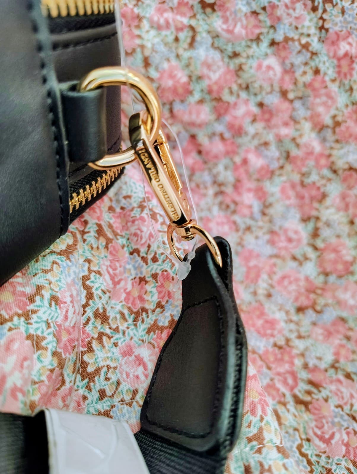 NWOT Valentino Orlandi Black Crossbody Shoulder Bag Faux Leather Gold Studded - Thumbnail 7