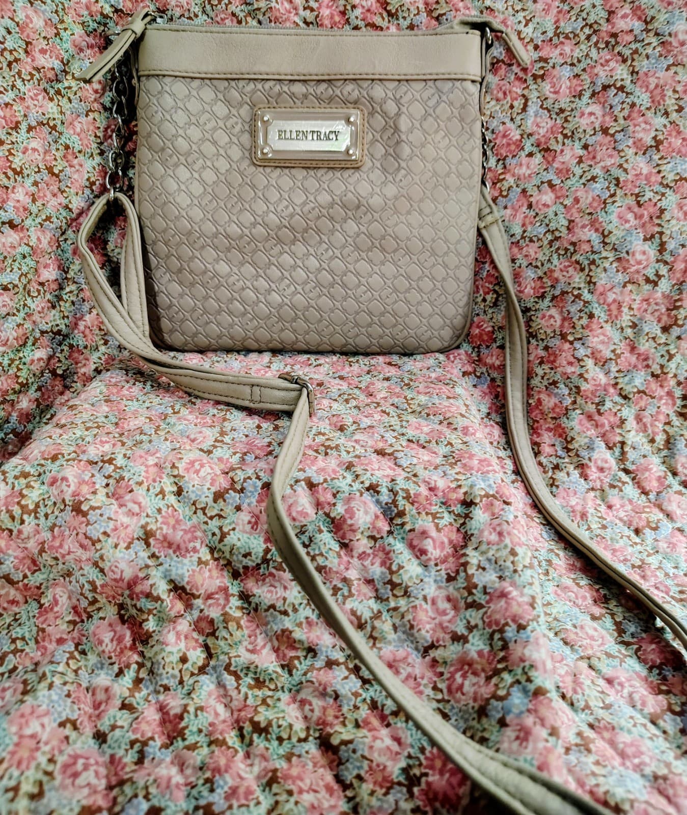 Ellen Tracy Crossbody Shoulder Bag Silver Hardware