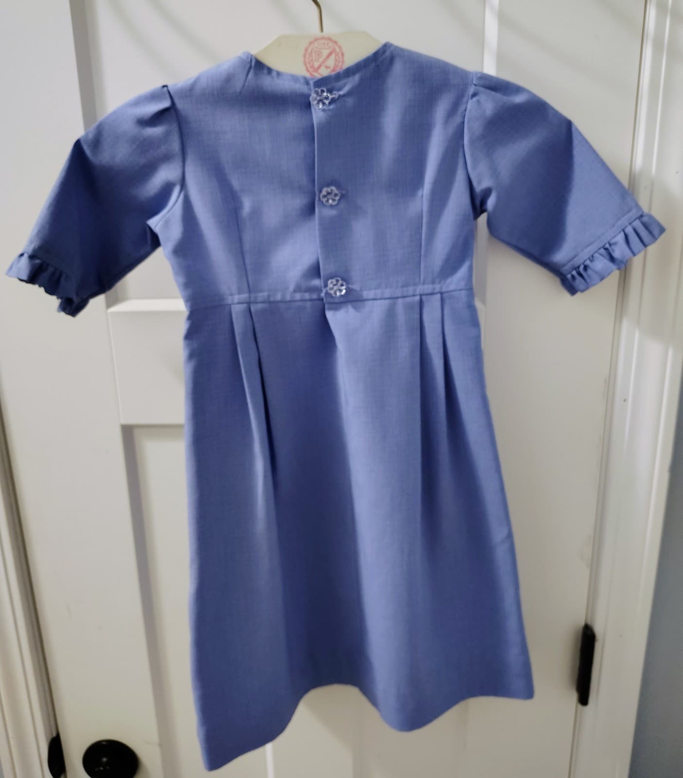 Amish Homemade Lavender Fancy Toddler Dress Ruffled Sleeves - Thumbnail 5