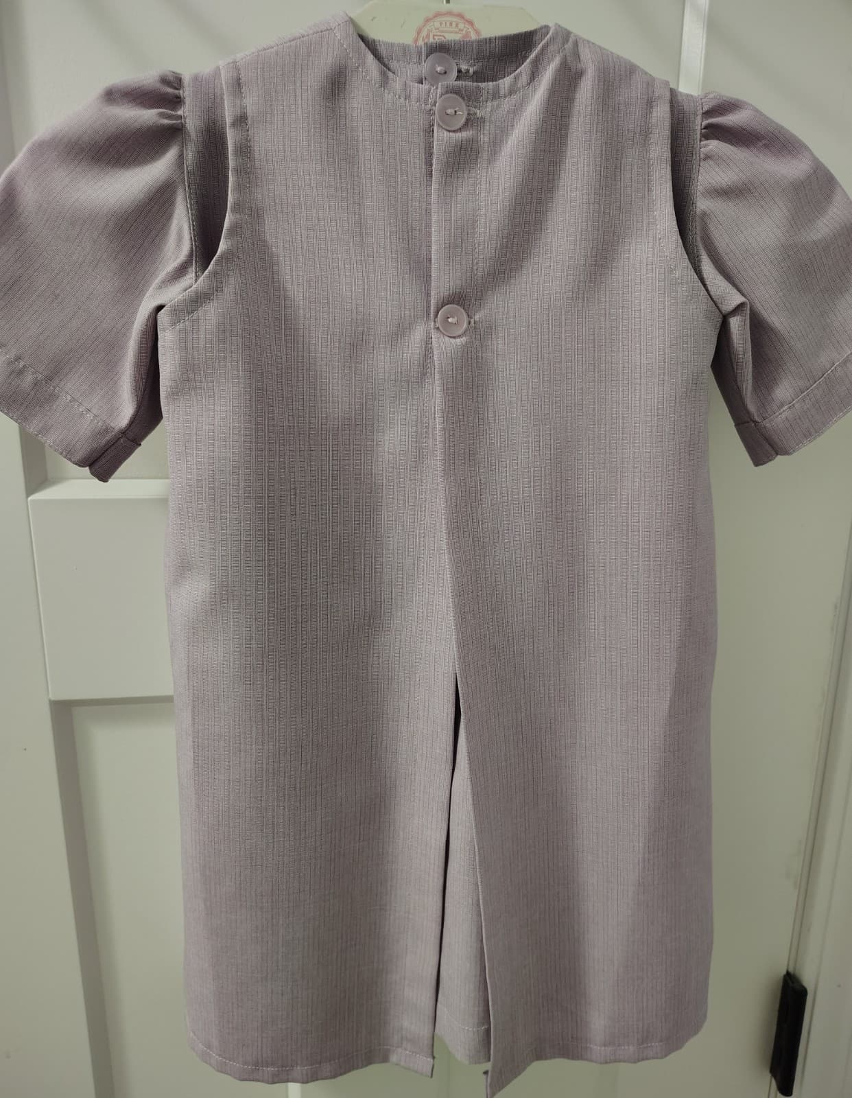 Amish Handmade Lavender Toddler Dress With Apron Layer - Thumbnail 2