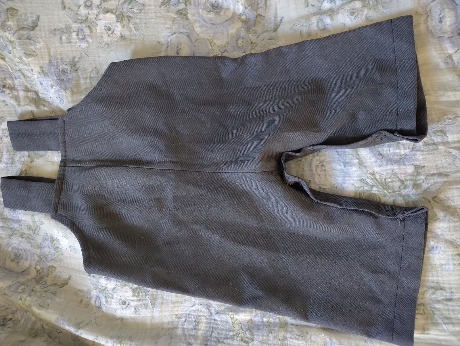 Amish Handmade Baby Boys Gray Overalls - Thumbnail 3