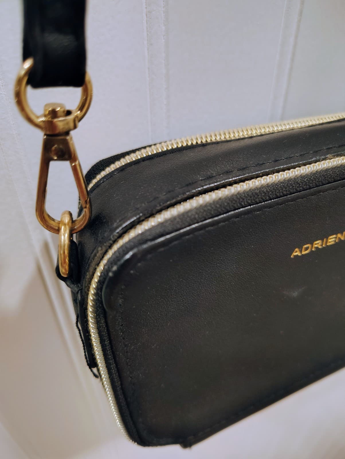 Adrienne Vittadini Studio Black Crossbody Bag Purse GUC - Thumbnail 3