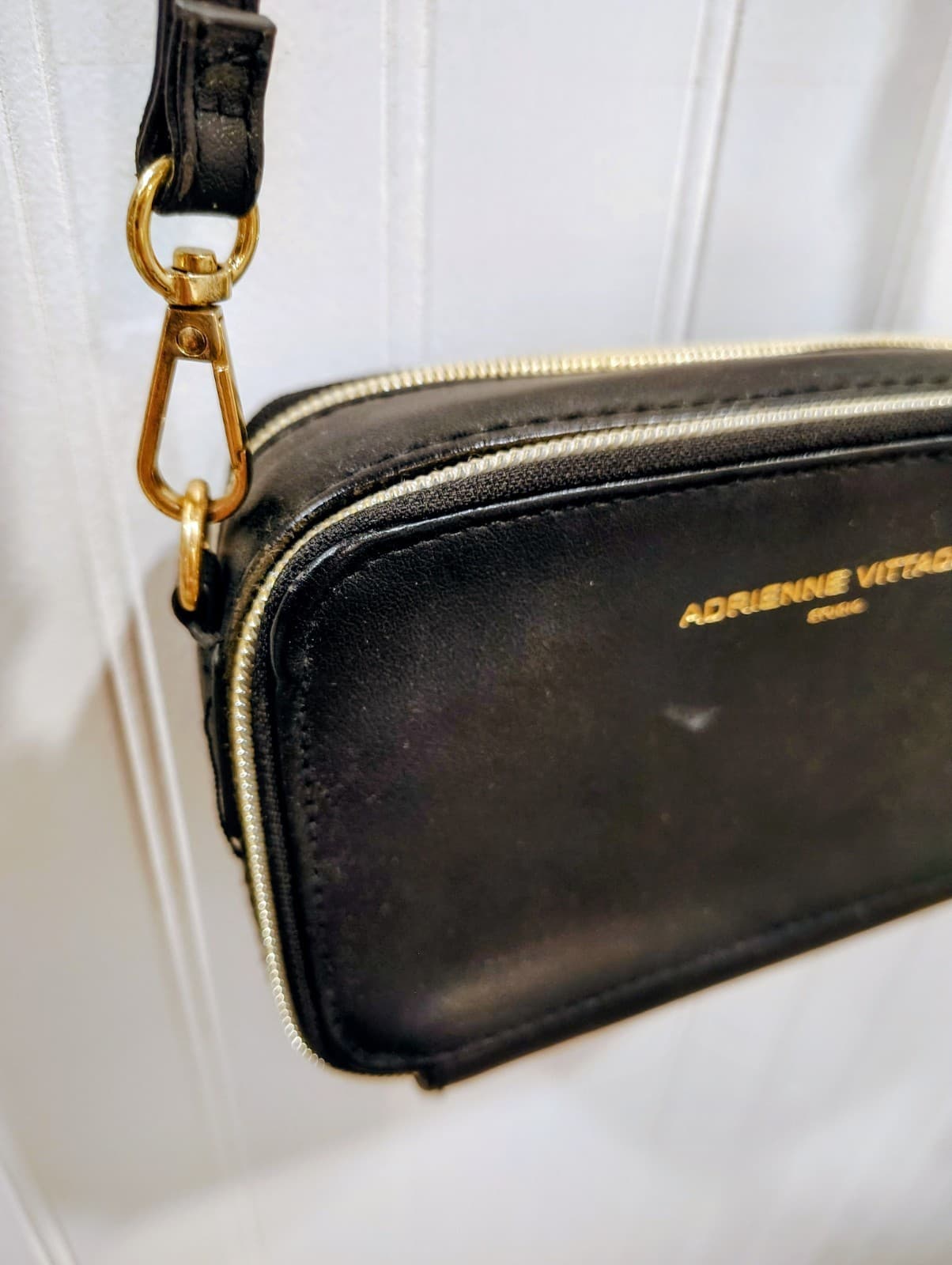 Adrienne Vittadini Studio Black Crossbody Bag Purse GUC - Thumbnail 2