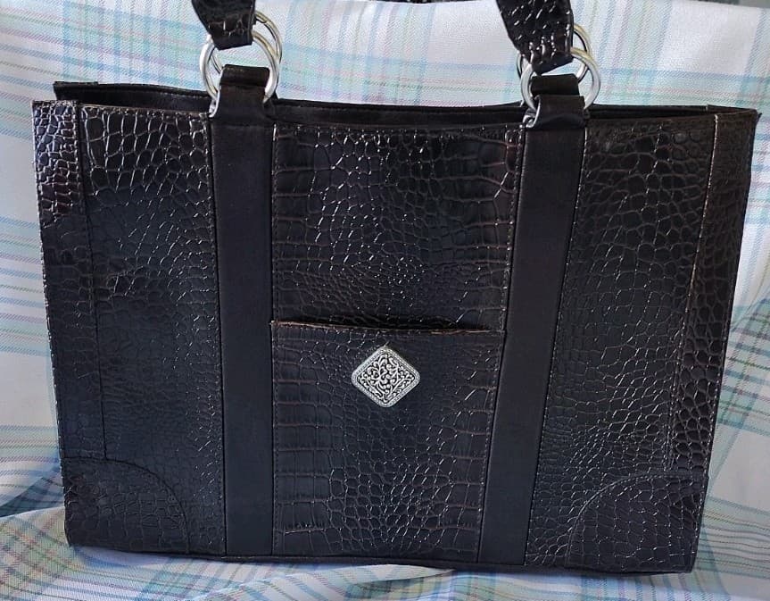 Coldwater Creek Laptop Bag/Tote Bag Women, Faux Crocodile Skin - Thumbnail 2