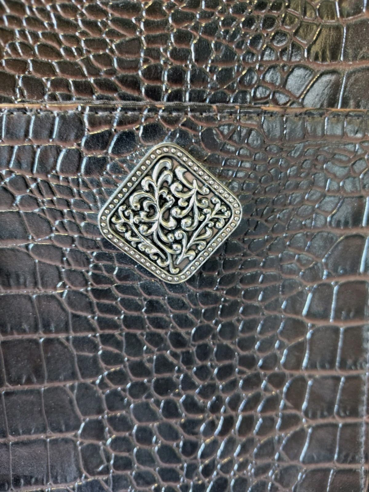 Coldwater Creek Laptop Bag/Tote Bag Women, Faux Crocodile Skin - Thumbnail 5