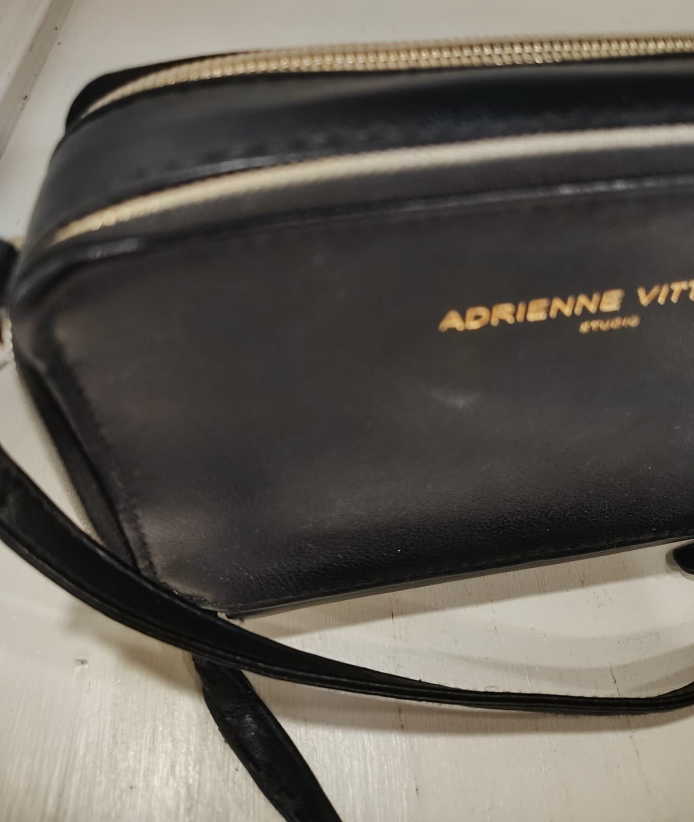 Adrienne Vittadini Studio Black Crossbody Bag Purse GUC - Thumbnail 17