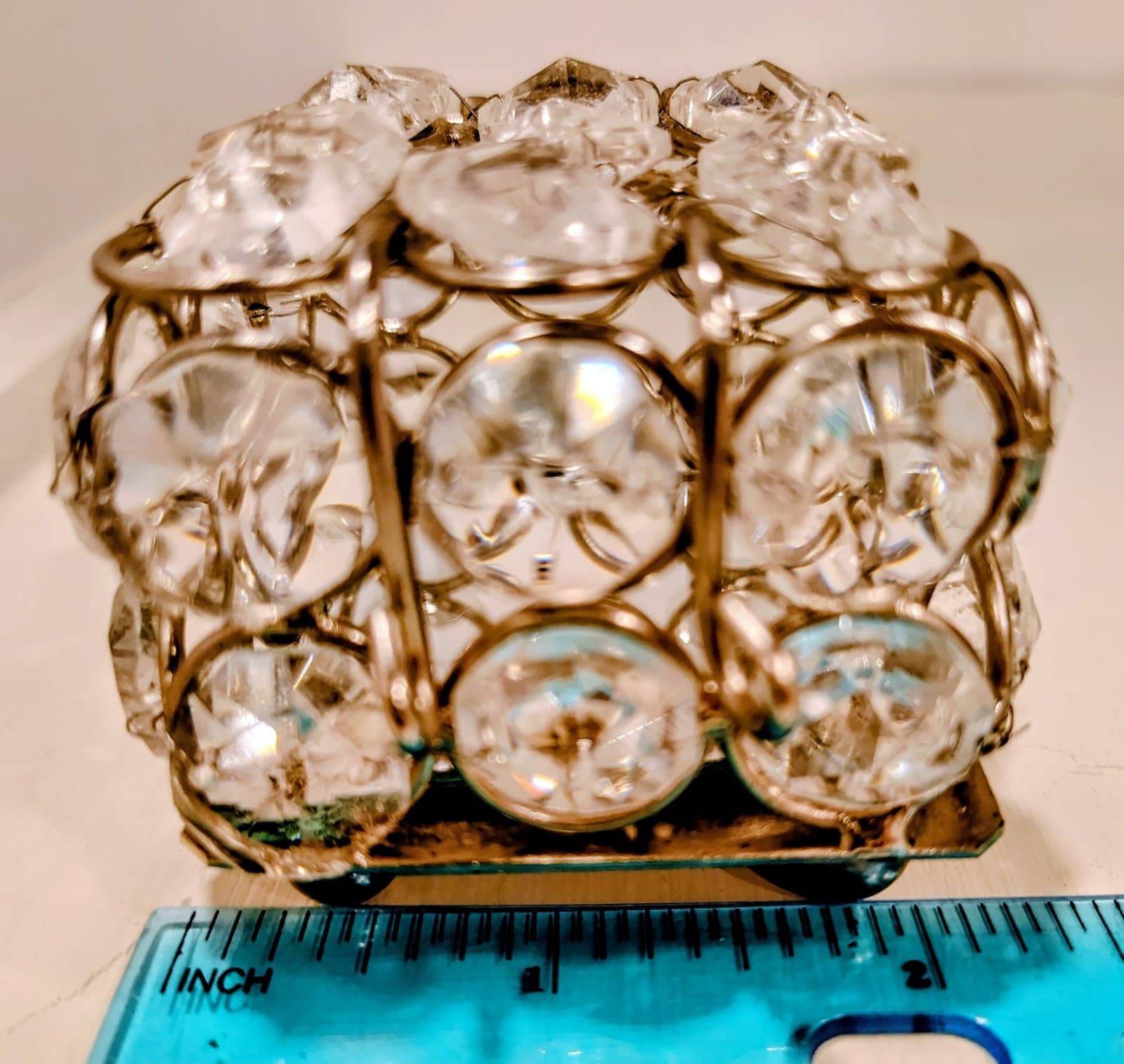 Small Square Silver Metal Trinket Box With Crystal Rhinestones, 2.5" Square EUC - Thumbnail 10