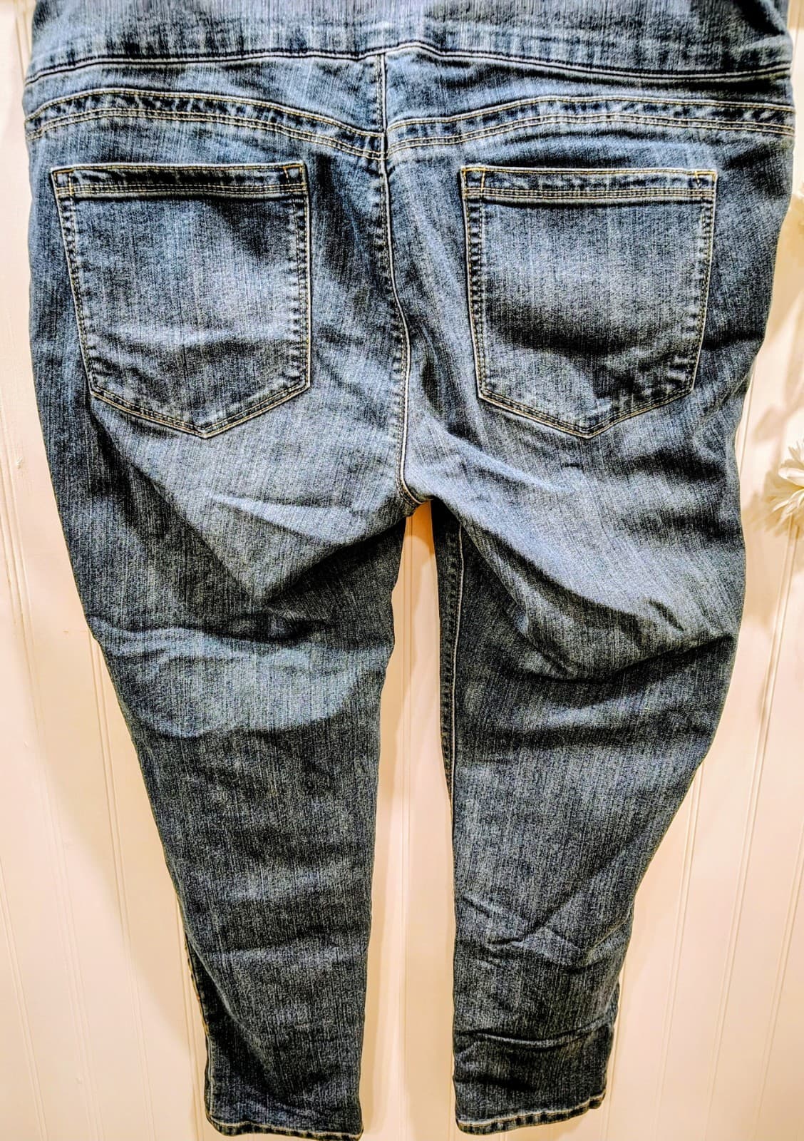 Style & Co Floral Blue Denim Jeans Leggings, Floral Emroidery, Women's XL - Thumbnail 2
