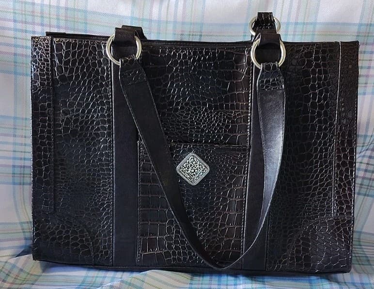 Coldwater Creek Laptop Bag/Tote Bag Women, Faux Crocodile Skin - Thumbnail 10