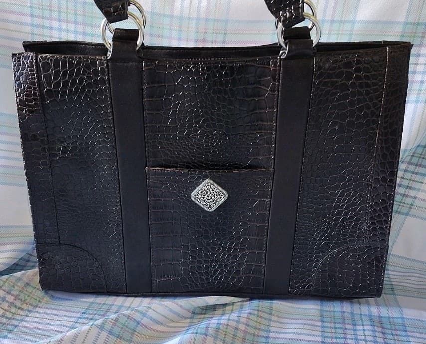 Coldwater Creek Laptop Bag/Tote Bag Women, Faux Crocodile Skin - Thumbnail 3