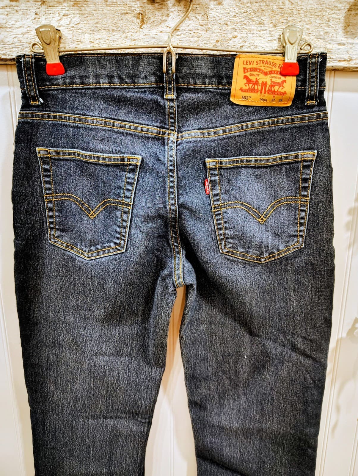 Levi's 502 Taper Jeans, Boys Size 14, 27x29 Blue Denim - Thumbnail 2